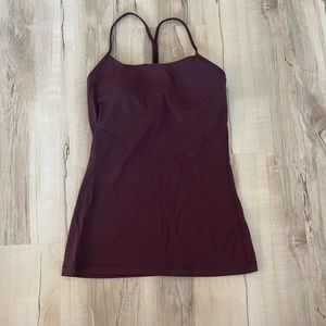 Maroon workout top - Amazon; size small
